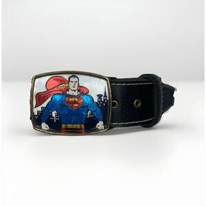 Vintage 1975 Lee Child’s Leather Super Man Belt Black 24”-26”